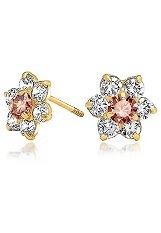 exquisite small flower birthstone earrings for babies and kids